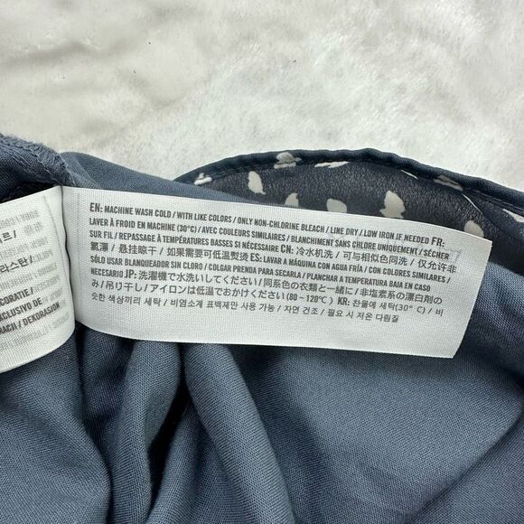 Abercrombie & Fitch slate blue print spaghetti strap mini dress size M - Picture 12 of 15